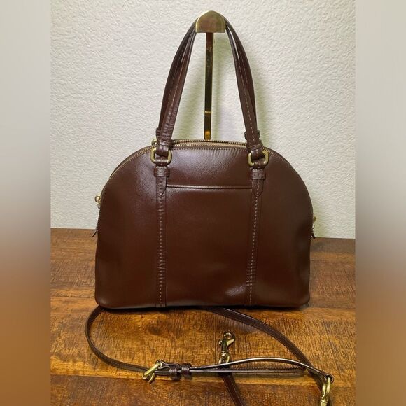 Coach Peyton Leather Cora Domed Satchel F25671 Brass/ Mahogany‎ - Picture 16 of 16